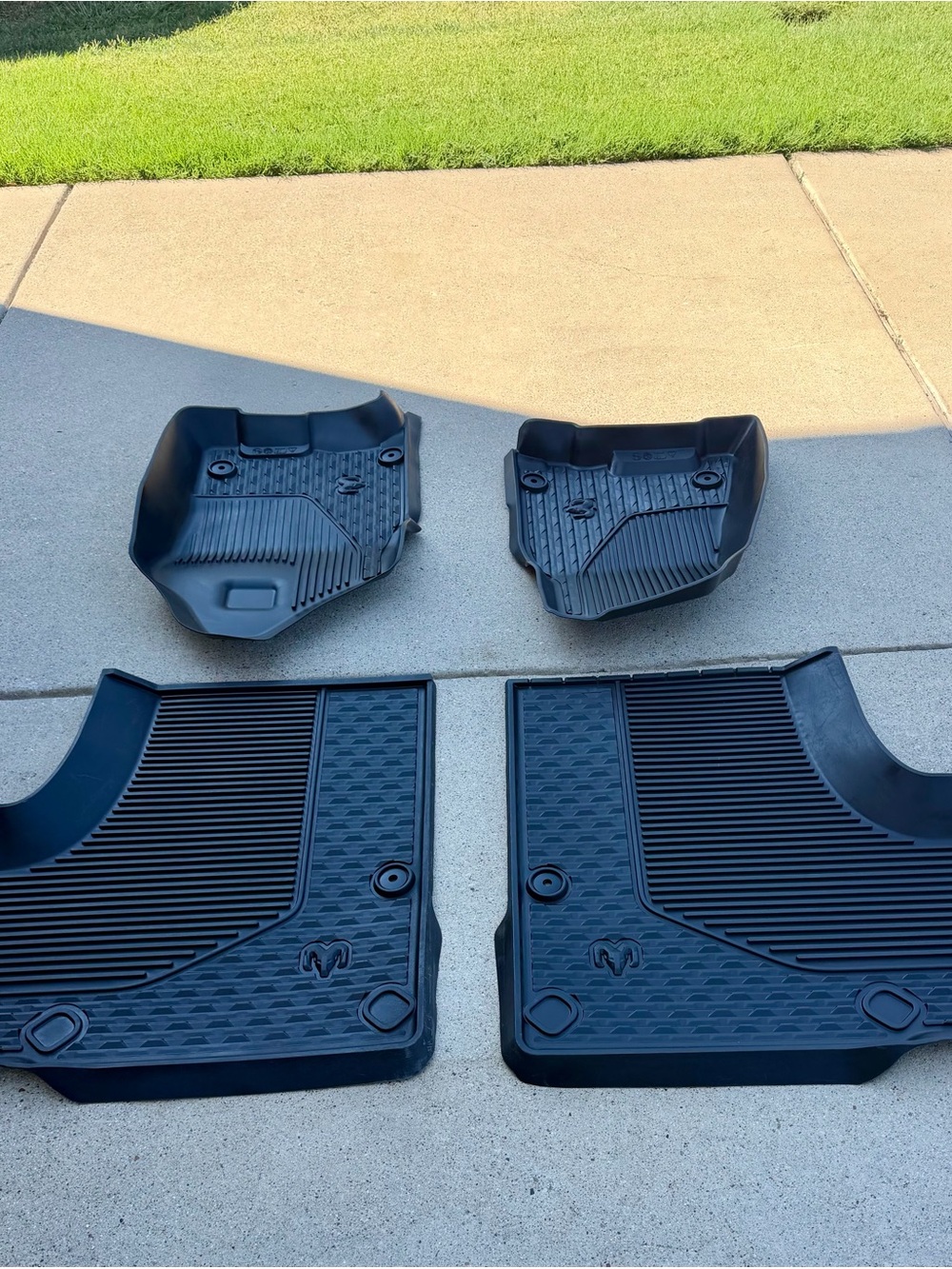 Dodge Ram Mopar All-Weather Black Car Floor Mats – Front and Rear Set